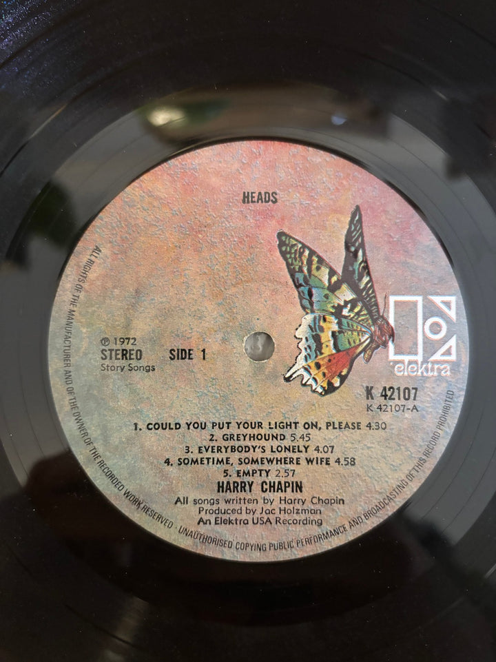 1972 Elektra Harry Chapin Heads & Tales Vinyl - Good - Think Vintage ltd