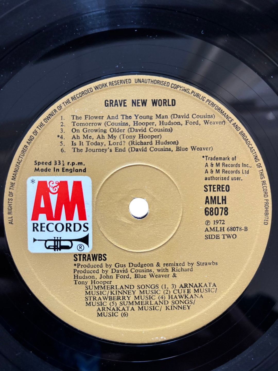 1972 Strawbs Grave New World Vinyl Record - Good - Think Vintage ltd