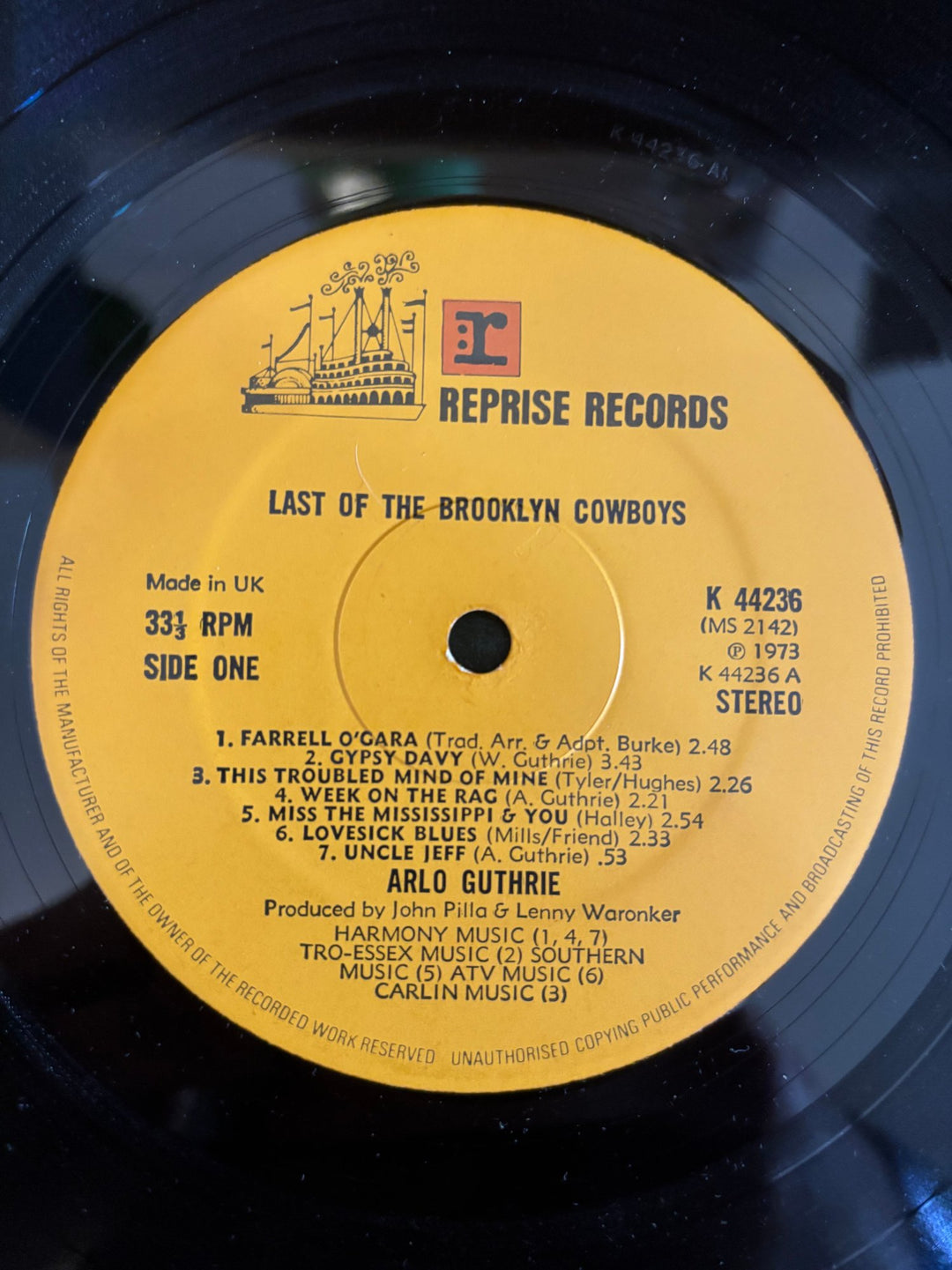 1973 Arlo Guthrie Last Of The Brooklyn Cowboys Vinyl - Good - Think Vintage ltd