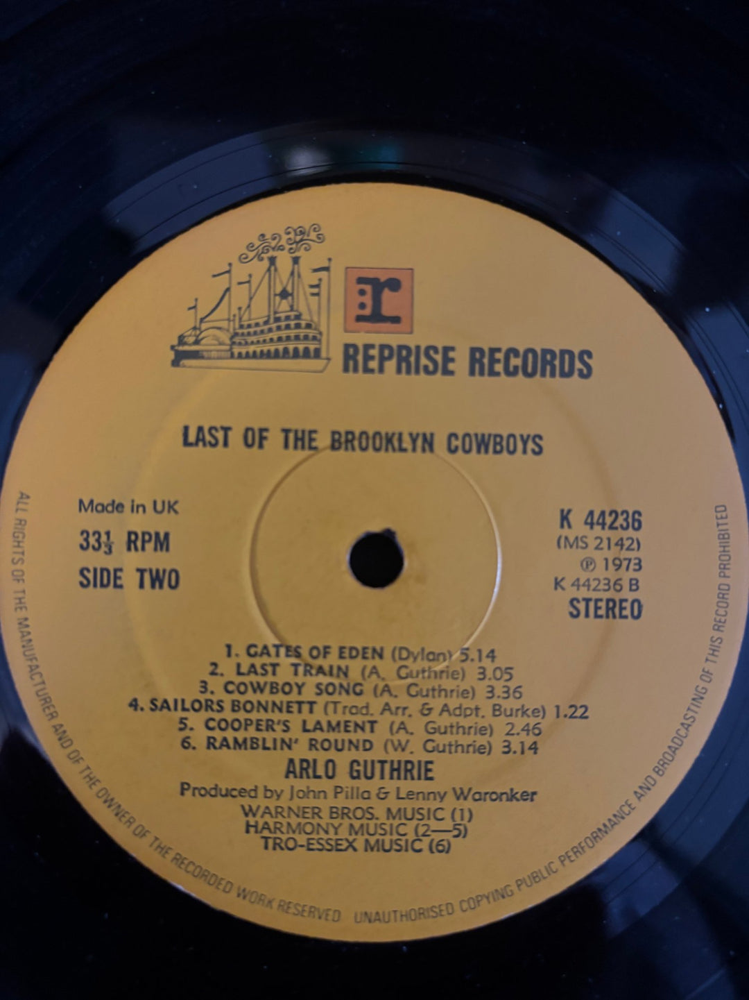 1973 Arlo Guthrie Last Of The Brooklyn Cowboys Vinyl - Good - Think Vintage ltd