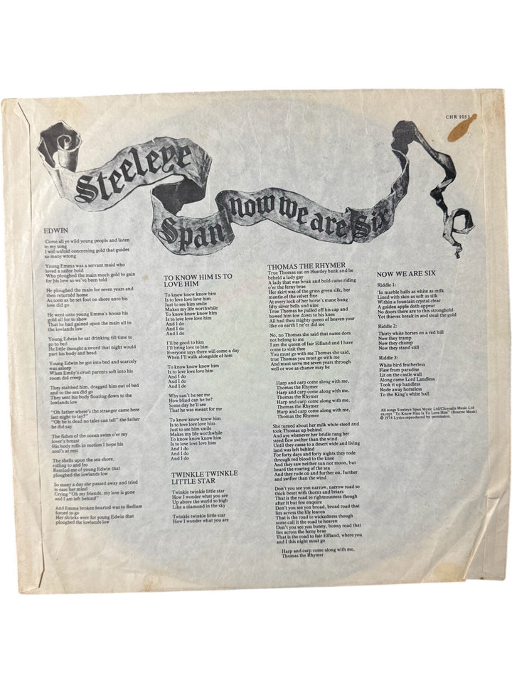 1974 Steeleye Span Now We Are Six Vinyl - Good