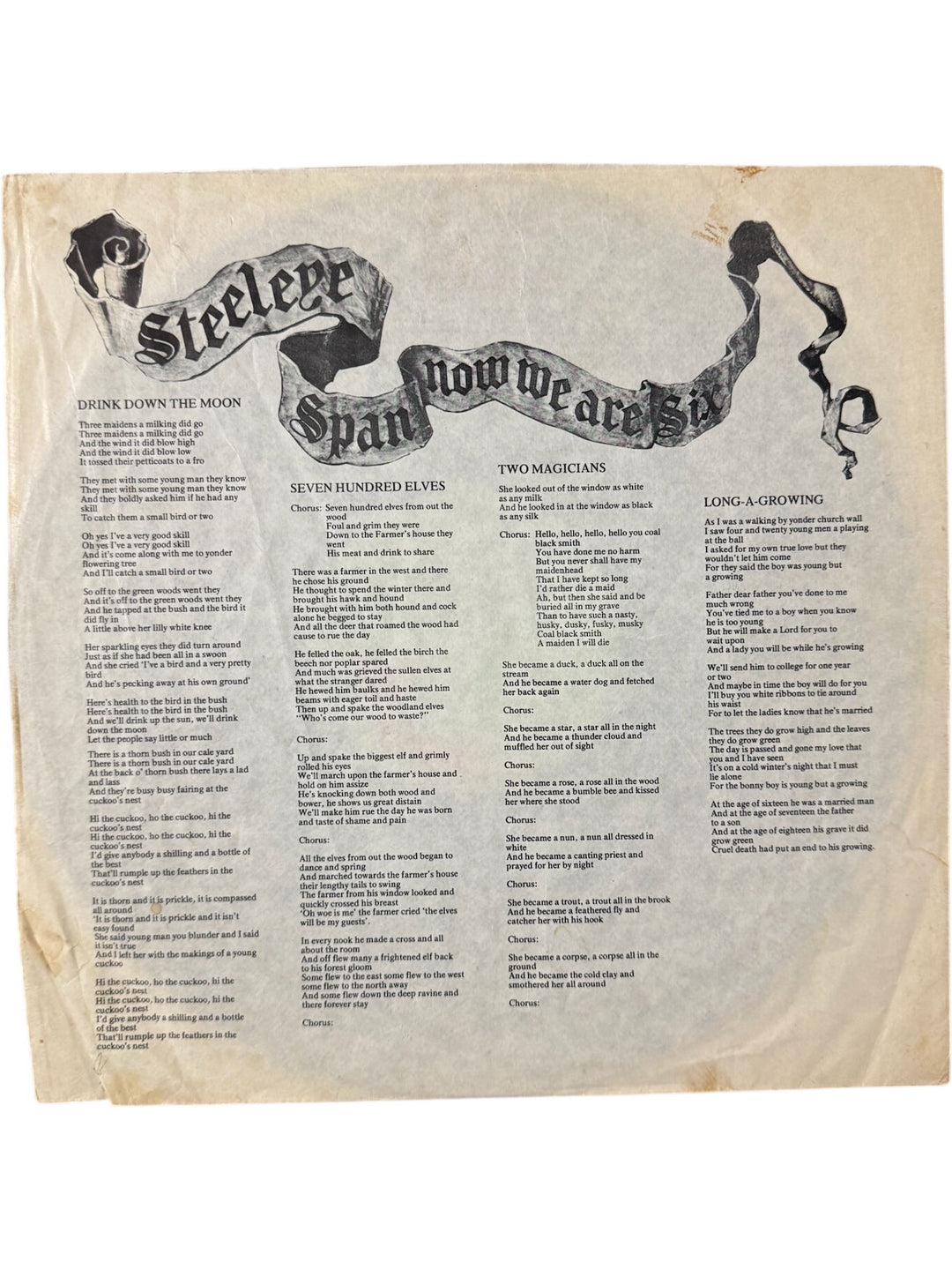 1974 Steeleye Span Now We Are Six Vinyl - Good