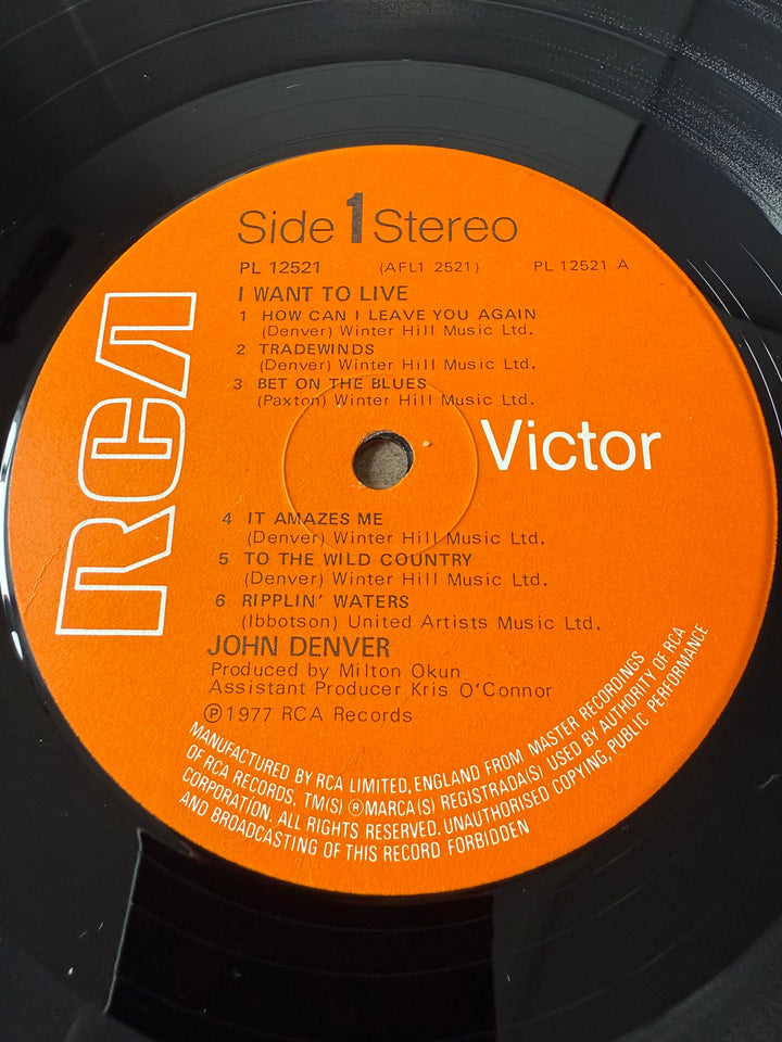 1977 John Denver I Want To Live Album - Think Vintage