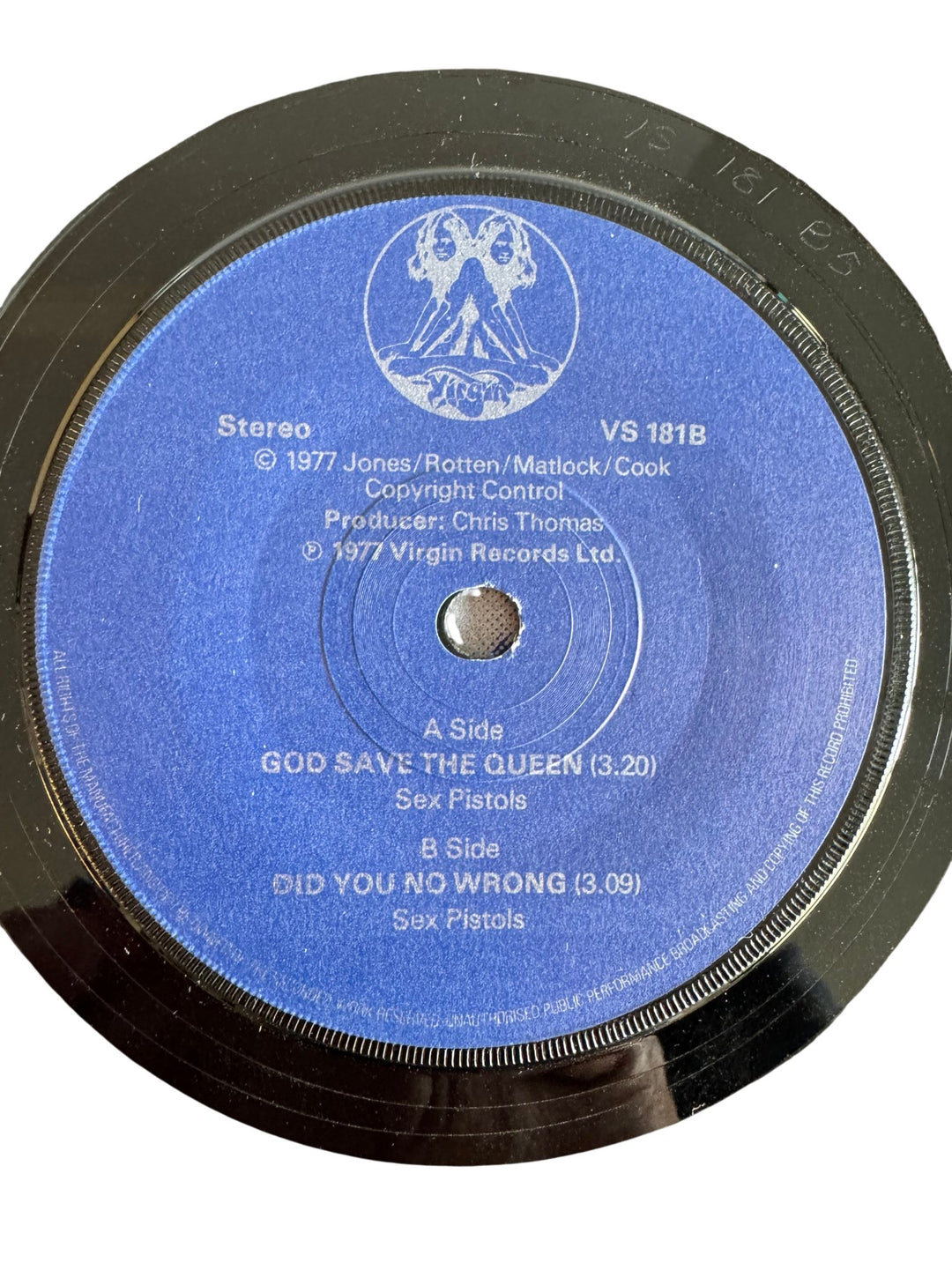 1977 Sex Pistols God Save the Queen Vinyl - Fair - Think Vintage ltd