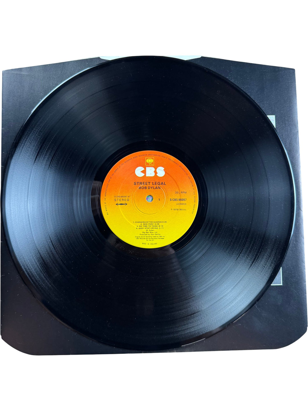 1978 Bob Dylan Street Legal Music Album - Good+