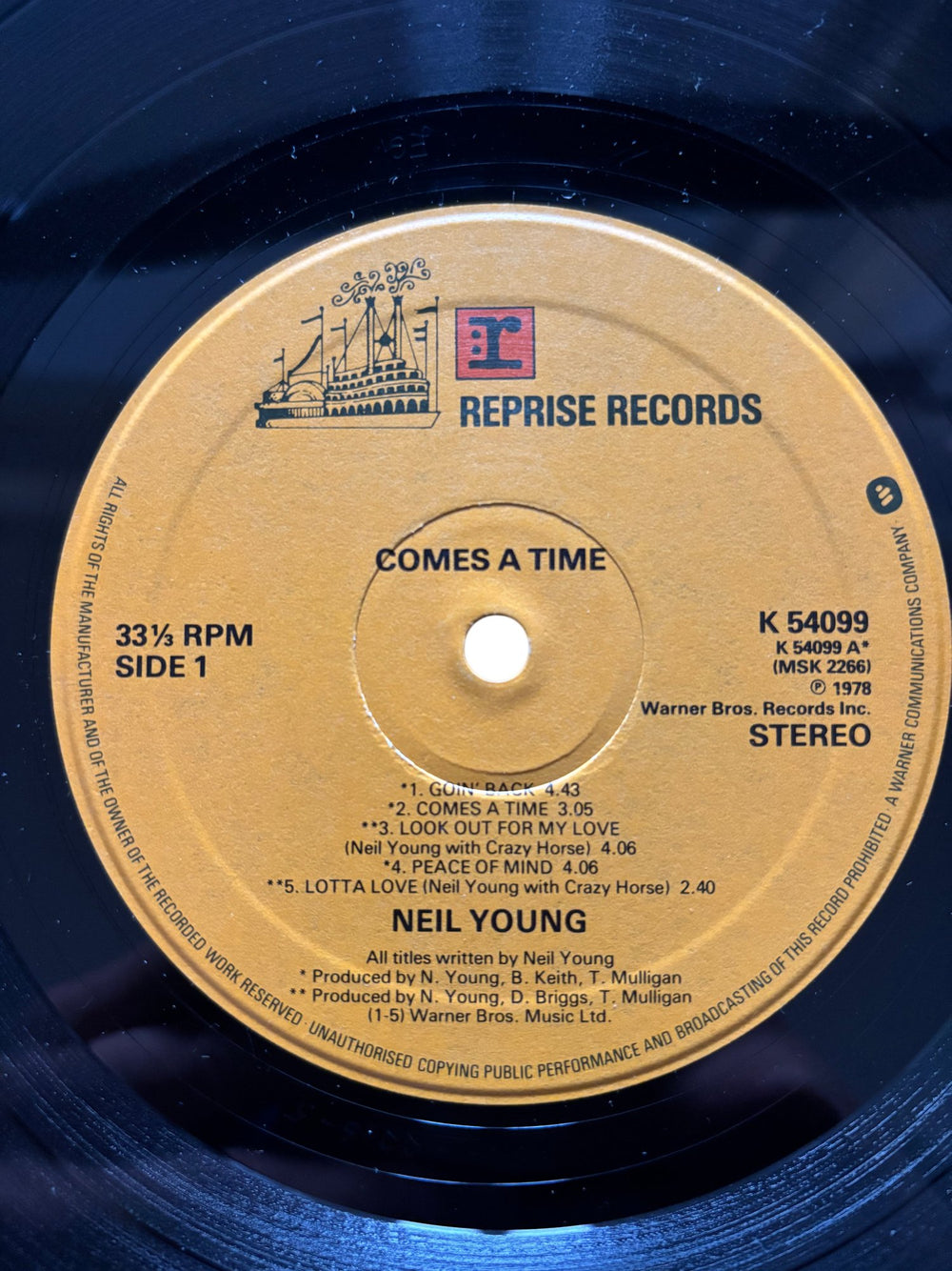 1978 Neil Young Comes A Time Vinyl - Good - Think Vintage ltd