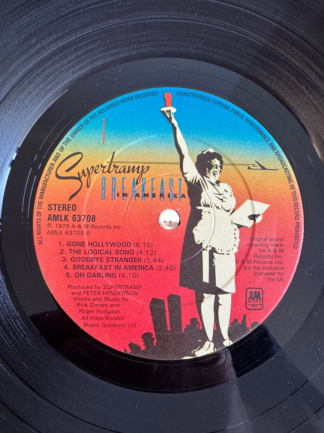 1979 Supertramp Breakfast In America Vinyl - Good - Think Vintage ltd