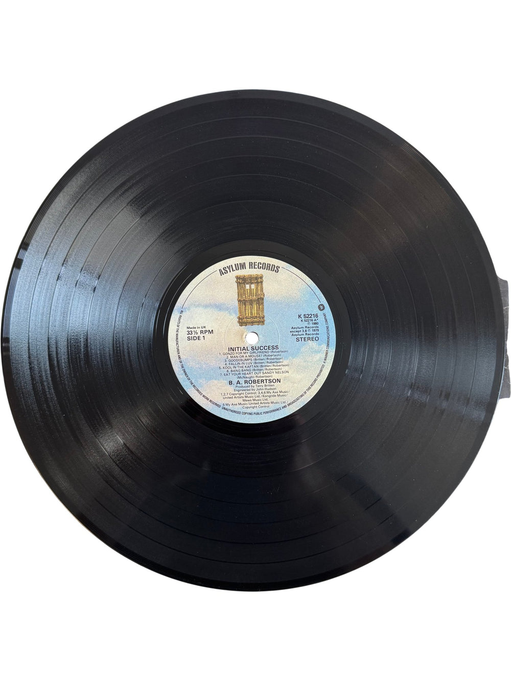 1980 B.A. Robertson Initial Success Vinyl - Fair - Think Vintage ltd