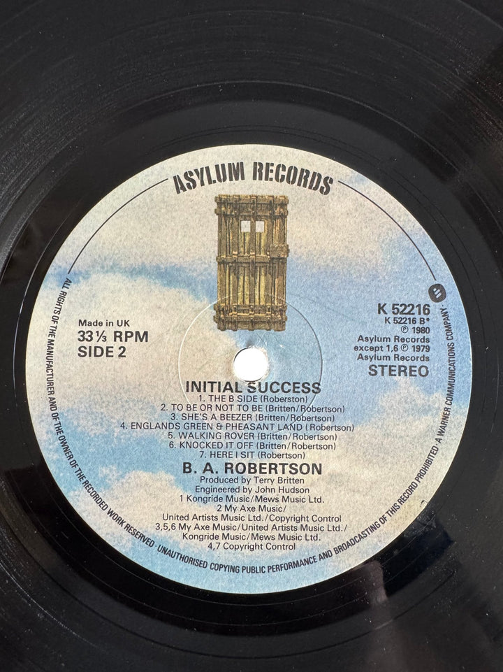 1980 B.A. Robertson Initial Success Vinyl - Fair - Think Vintage ltd