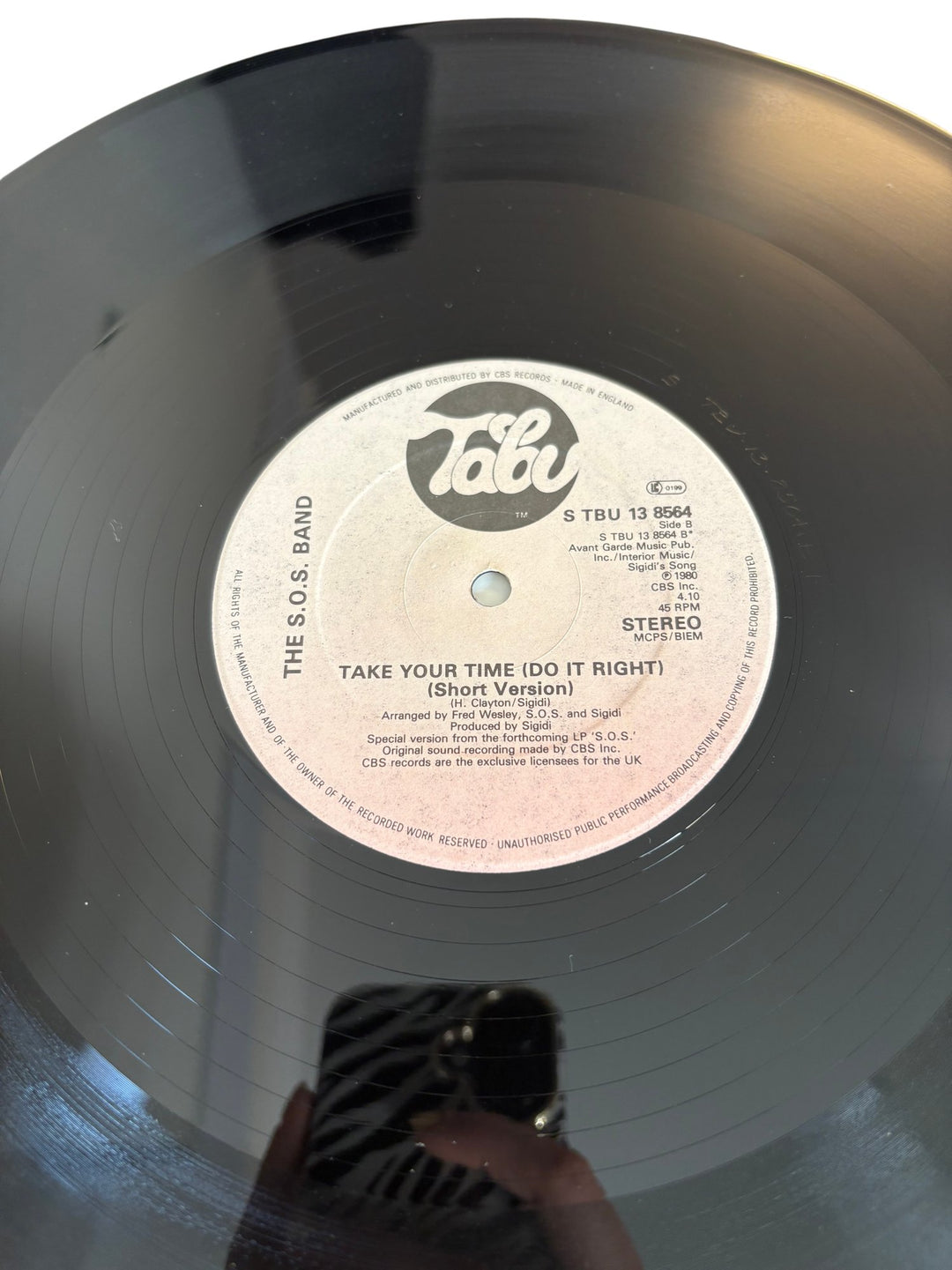 1980 S.O.S. Band 'Take Your Time (Do It Right)' Vinyl - Very Good - Think Vintage ltd