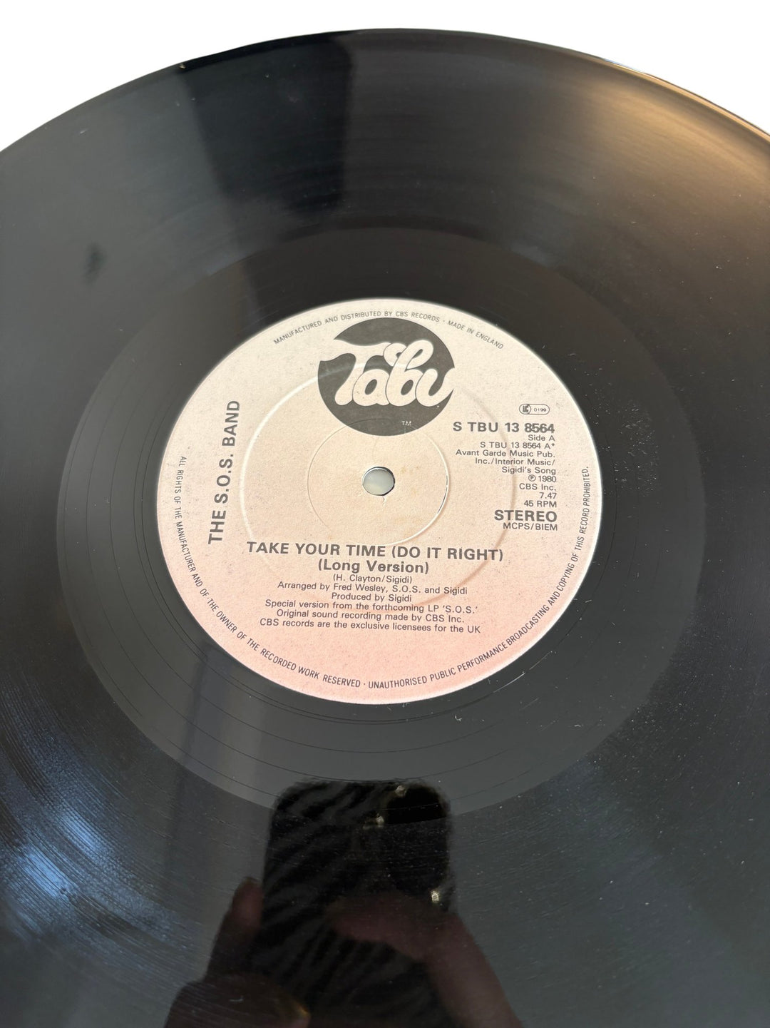1980 S.O.S. Band 'Take Your Time (Do It Right)' Vinyl - Very Good - Think Vintage ltd