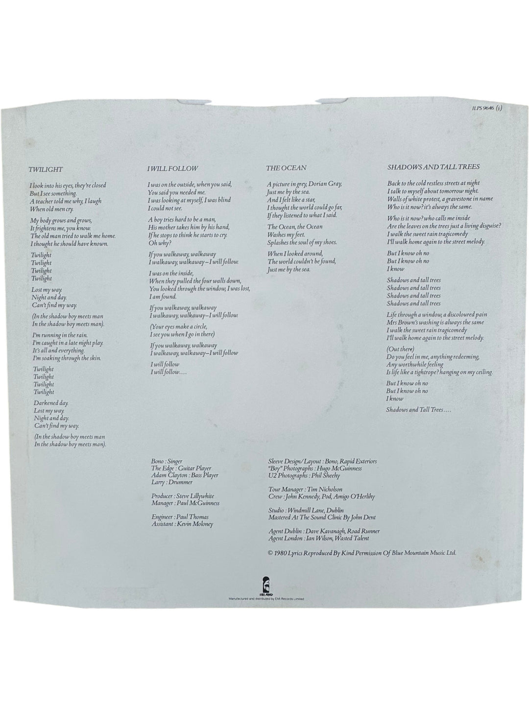 1980 U2 Boy Vinyl Record Album - Think Vintage