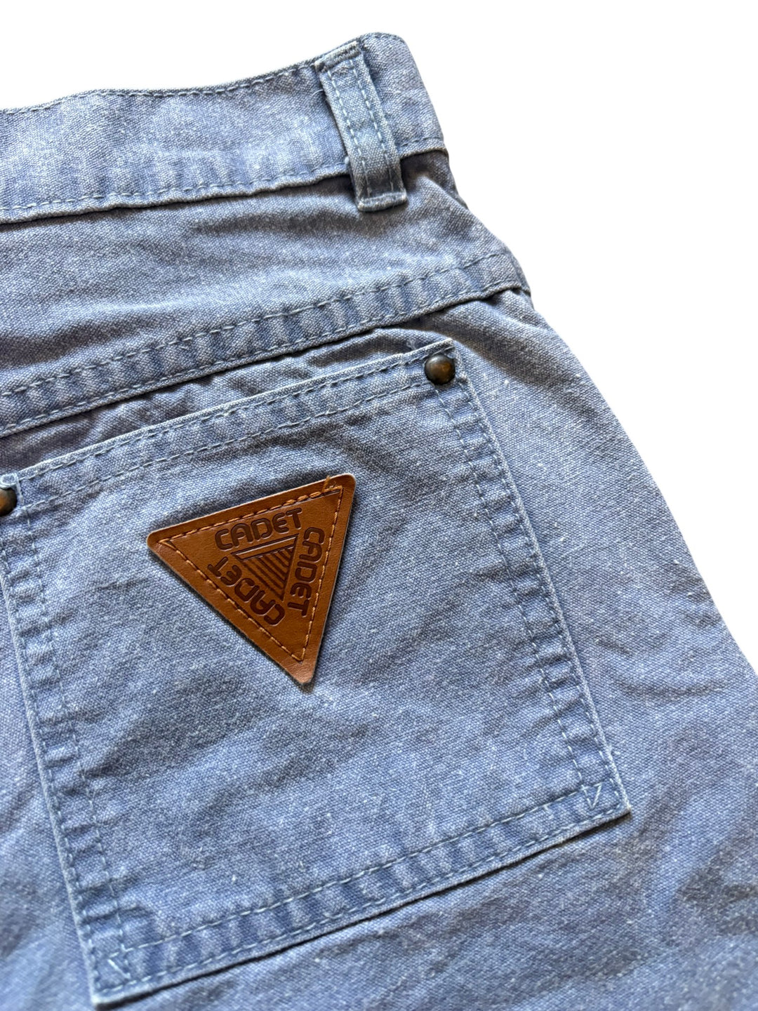 1980's Cadet Blue Denim Shorts - Age 10-12 - Think Vintage ltd