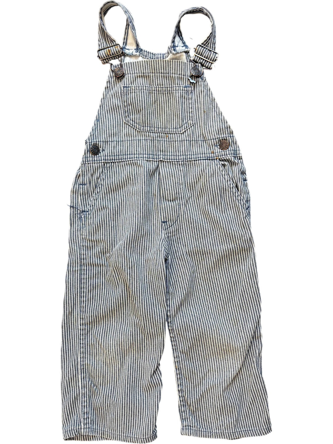 1980's Pinstriped Baby Overalls - Age 2 - Think Vintage ltd