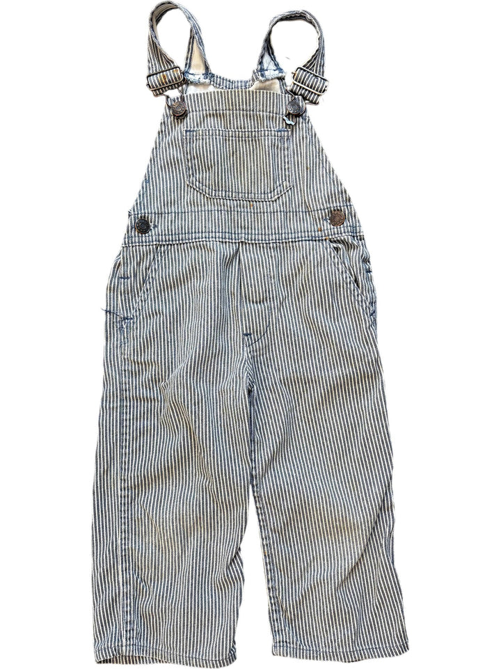 1980's Pinstriped Baby Overalls - Age 2 - Think Vintage ltd