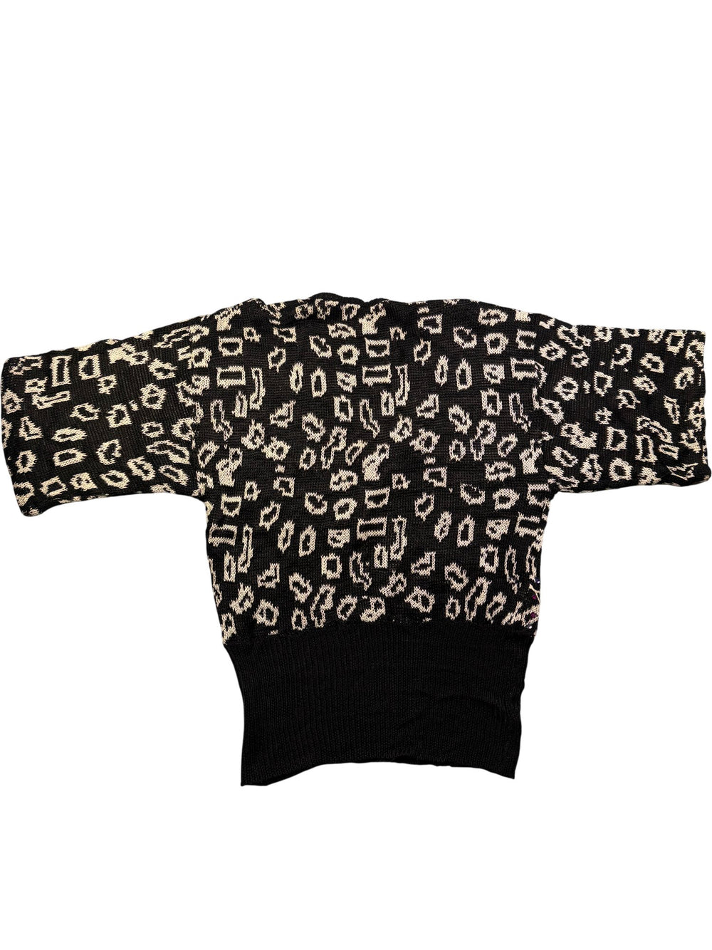 1980s Abstract Pattern Black Sweater - Think Vintage Online Ltd