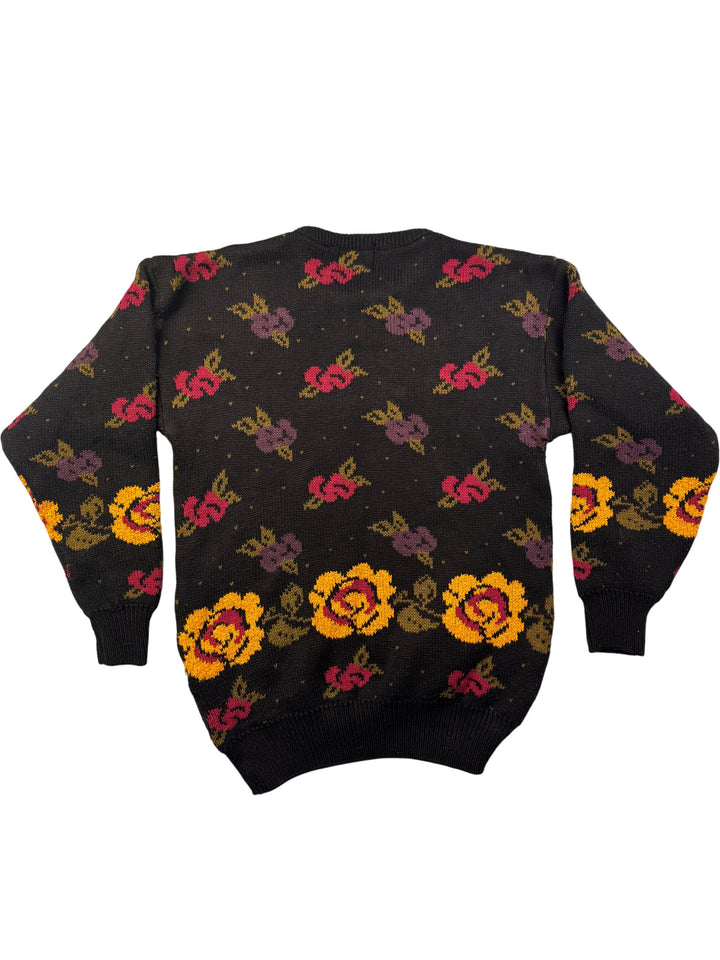 1980s Acrylic Floral Patterned Sweater - M/L