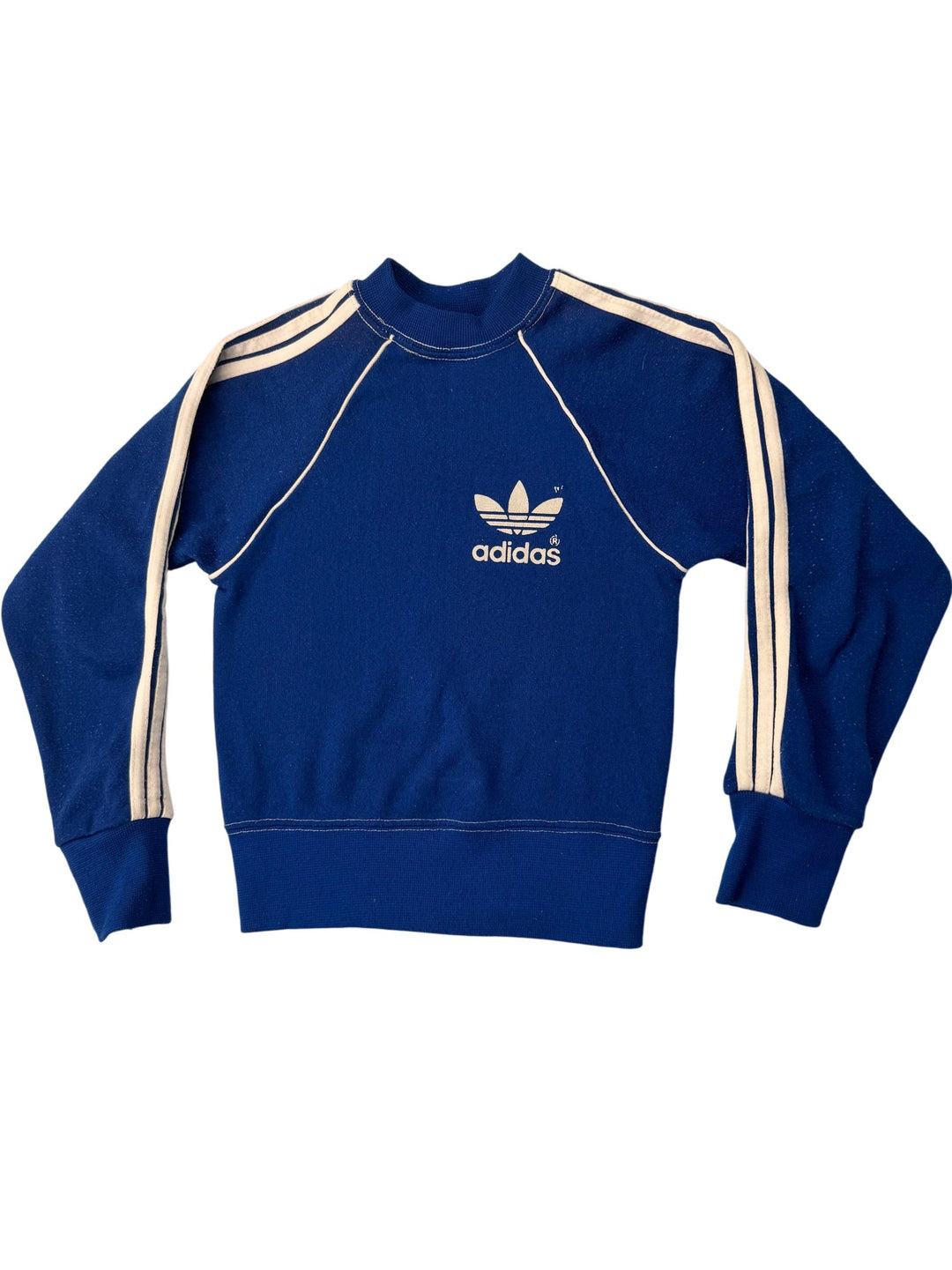 1980s Adidas Blue Logo Sweatshirt - Age 6/7 - Think Vintage ltd