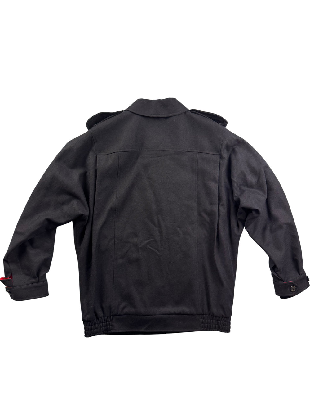 1980s Batwing Burberry Navy Wool Jacket - M - Think Vintage