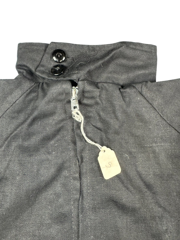 1980s Black Bomber Jacket With Tartan Lining - Age 8/9 - Think Vintage ltd