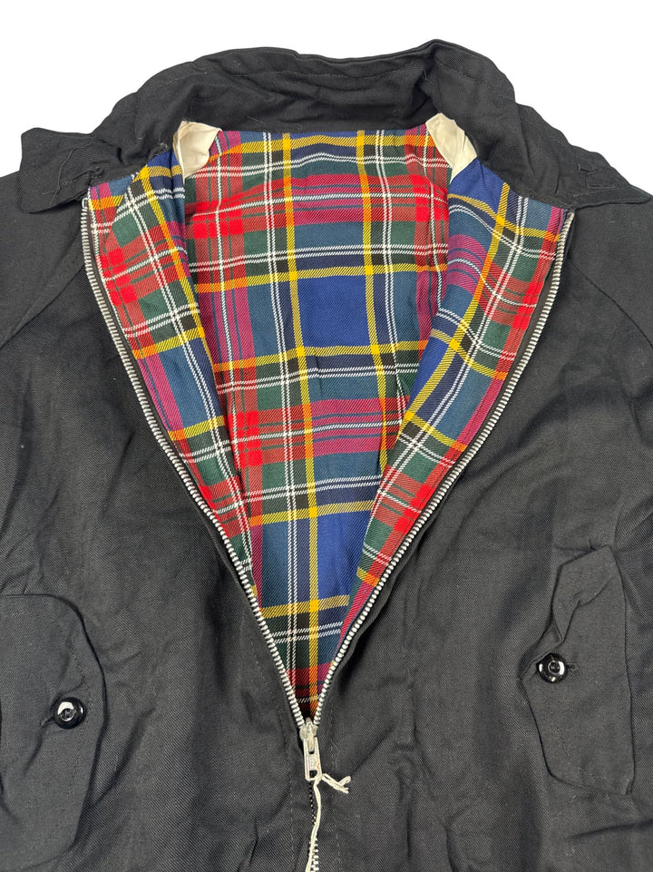 1980s Black Check Lined Sport Jacket - Age 10/11 - Think Vintage ltd
