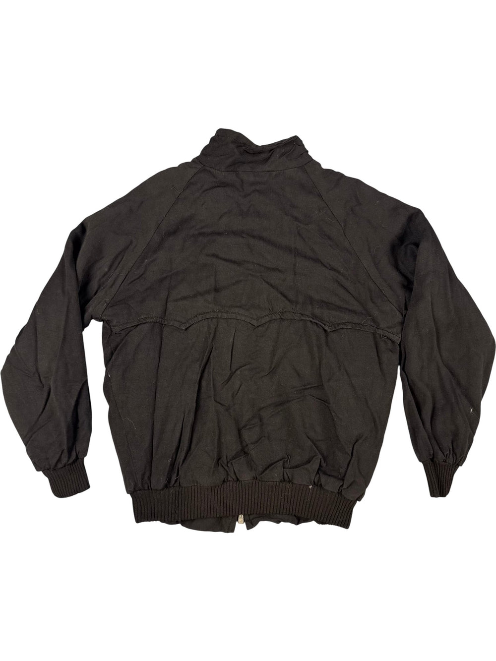 1980s Black Harrington Jacket with Tartan Lining - Age 13/14 - Think Vintage ltd