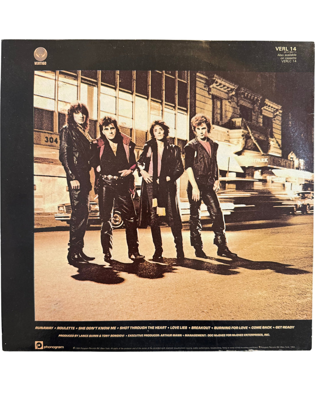 1980s Bon Jovi Self-Titled Debut Album Vinyl