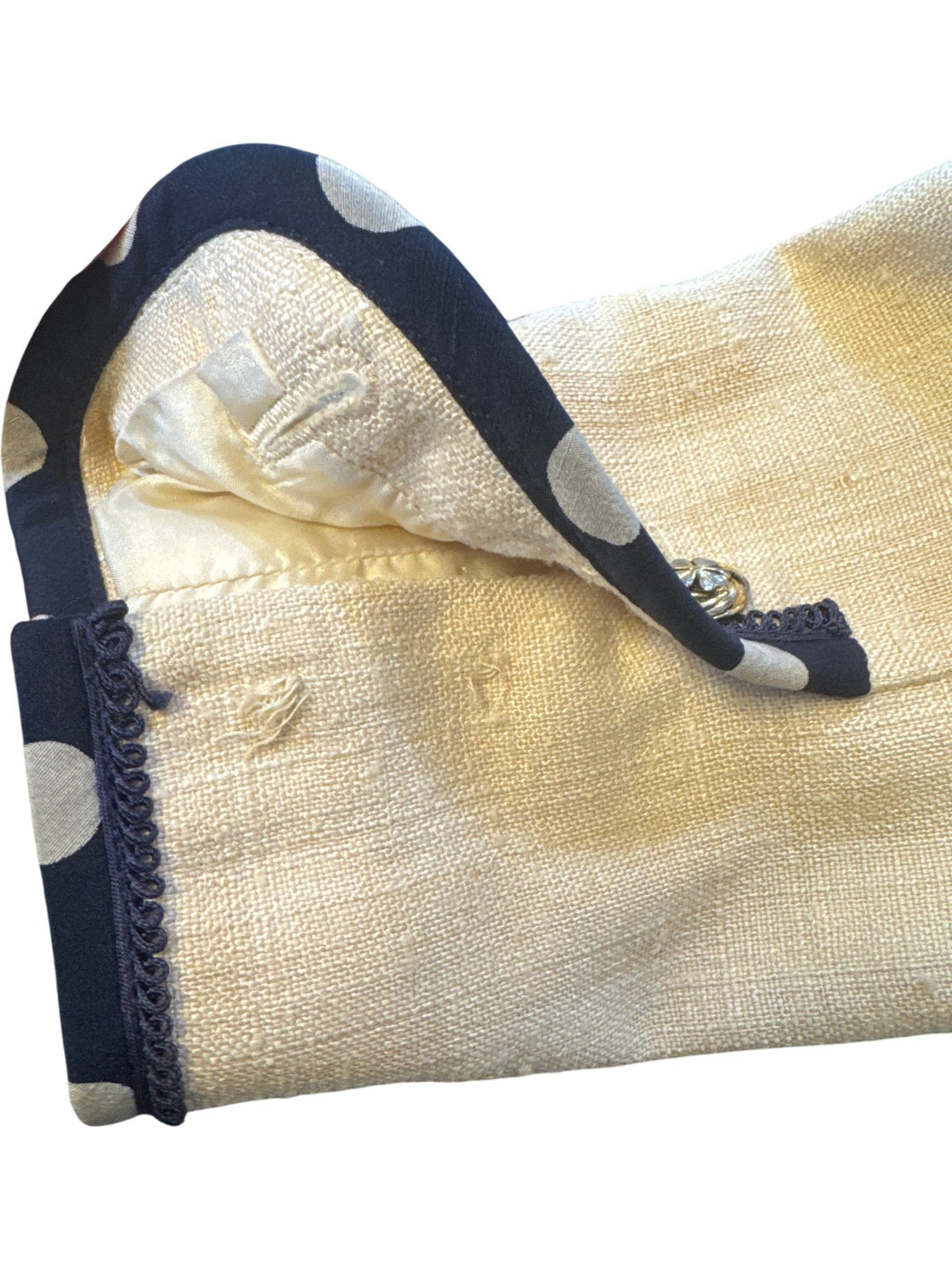 1980s Chanel Boutique Polka Dot Trim Skirt Suit - S - Think Vintage ltd