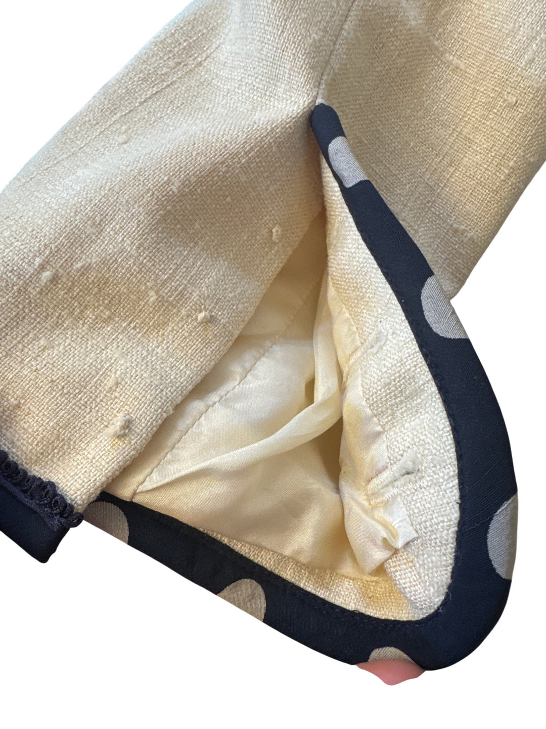 1980s Chanel Boutique Polka Dot Trim Skirt Suit - S - Think Vintage ltd