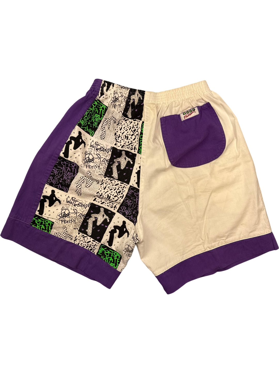 1980s Colourful Graphic Skate Shorts - M - Think Vintage