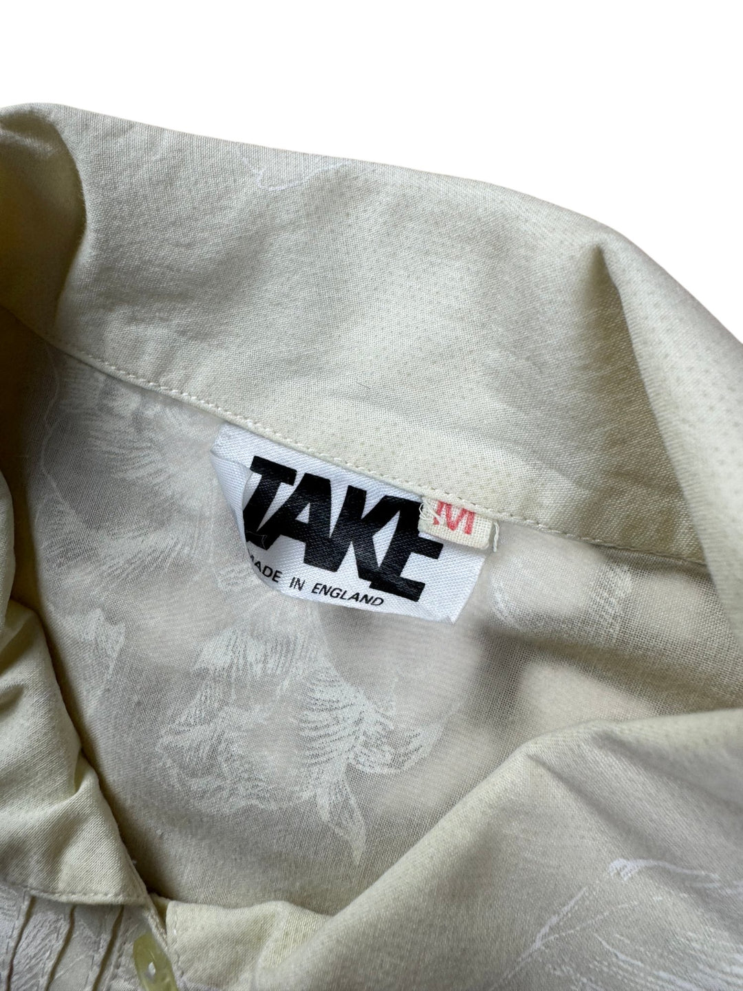 1980s Cream Floral Long Sleeved Blouse - S - Think Vintage ltd