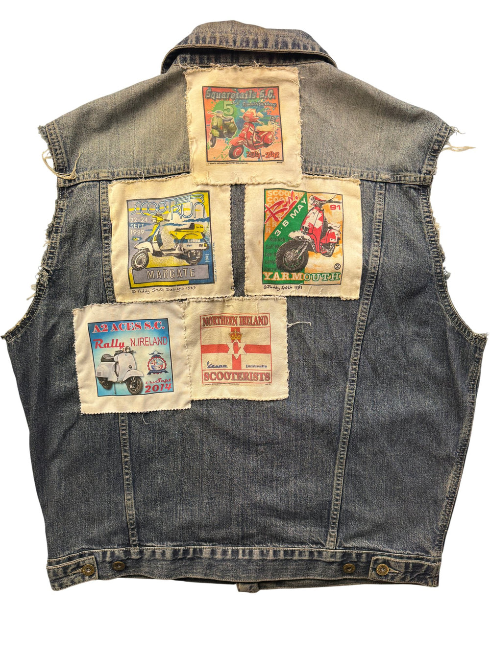 1980s Denim Patchwork Vest - Think Vintage Online Ltd