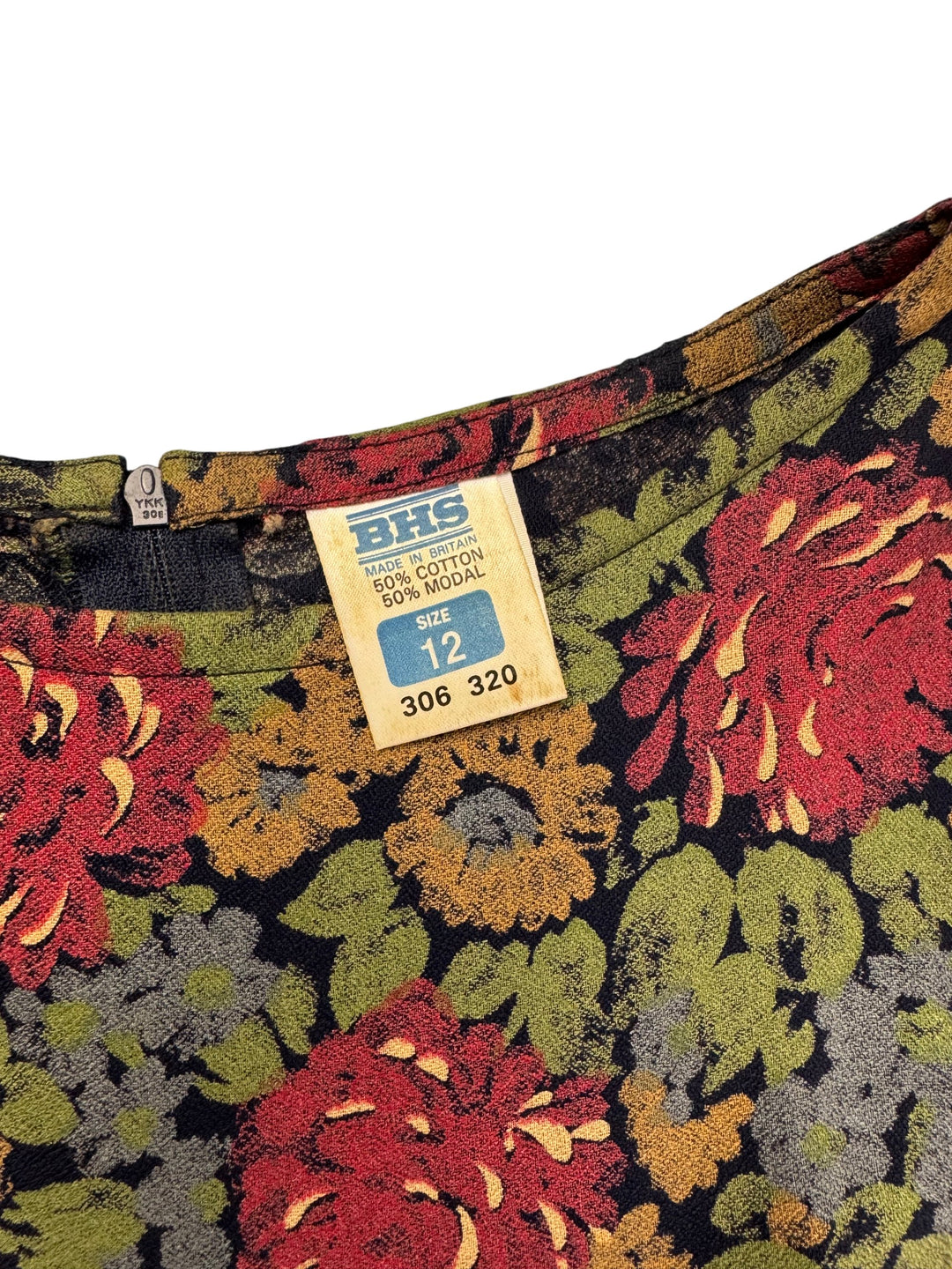 1980s Floral Midi Dress - S - Think Vintage