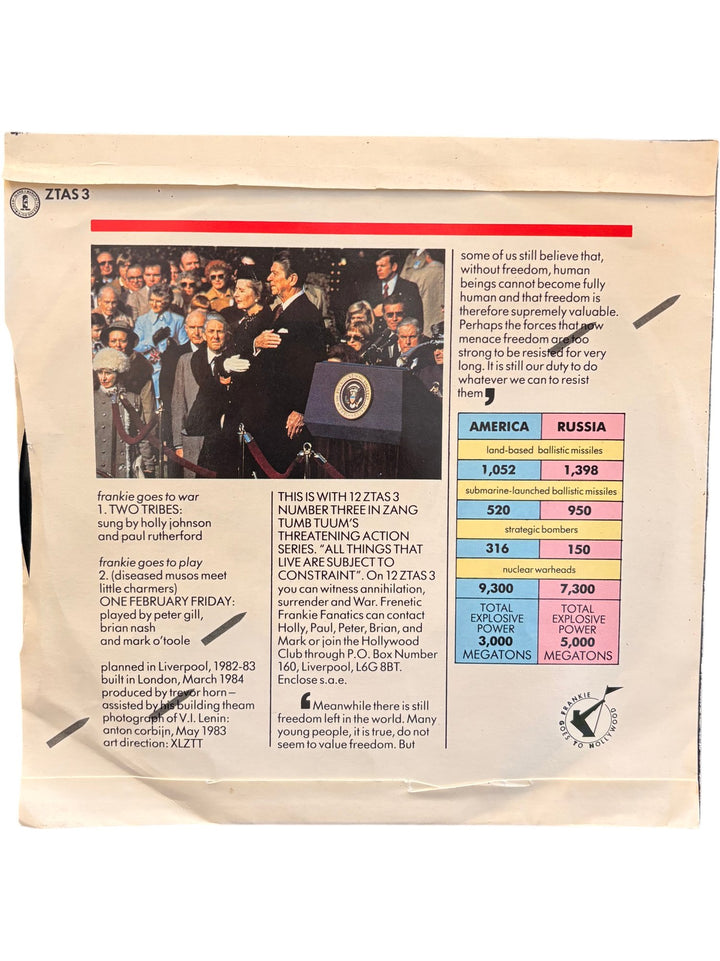 1980s Frankie Goes To Hollywood Two Tribes Record - Fair - Think Vintage ltd
