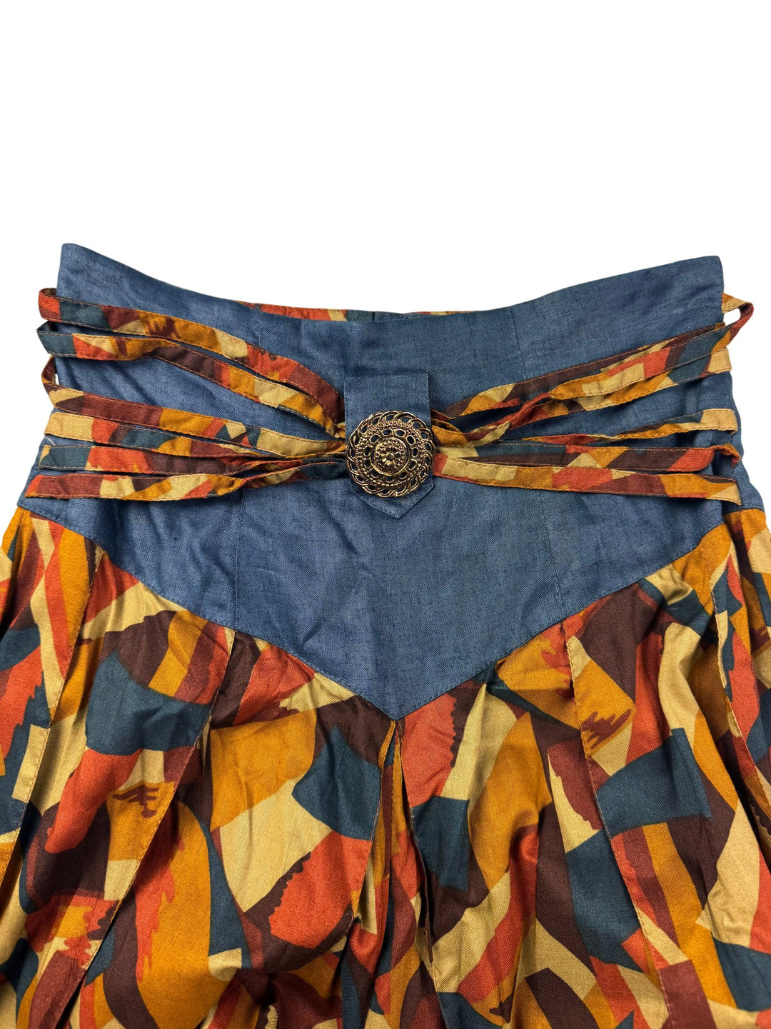 1980s Geometric Patterned High-Waisted Culottes - W26 - Think Vintage ltd