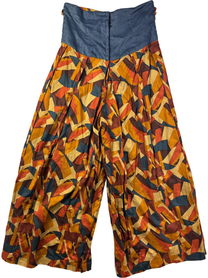 1980s Geometric Patterned High-Waisted Culottes - W26 - Think Vintage ltd