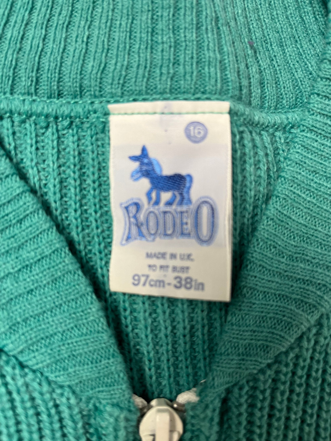 1980s Green Ribbed Zip-Up Vest - L - Think Vintage