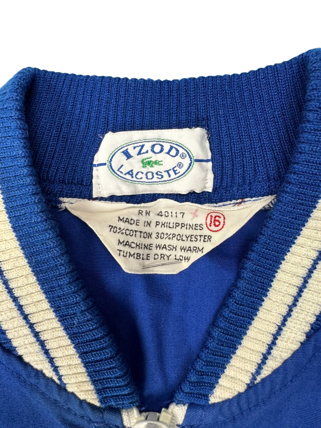 1980s Izod Lacoste Blue Sport Jacket - Age 13/14 - Think Vintage ltd