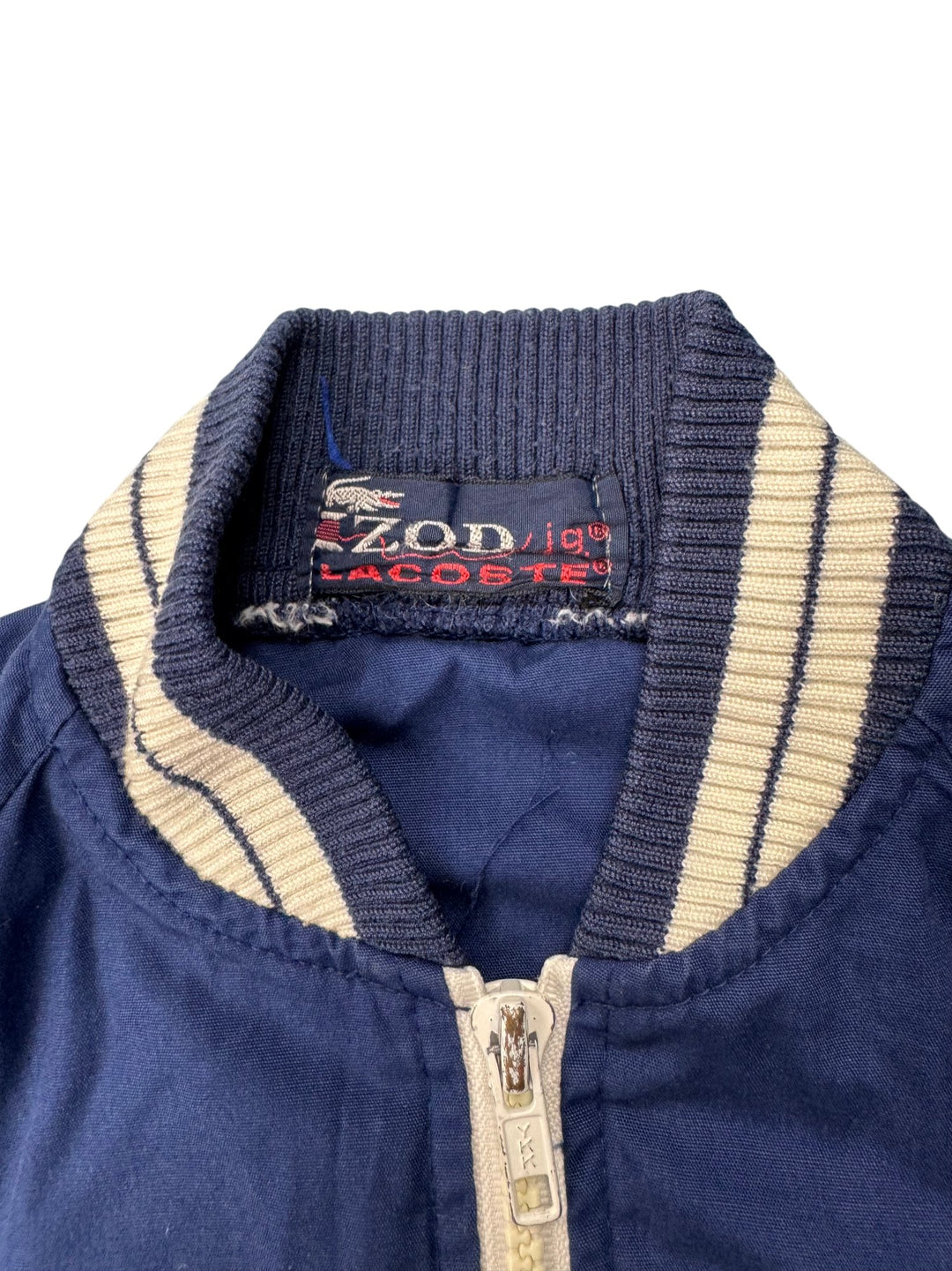 1980s Izod Lacoste Navy Zip Up Jacket - Age 7/8 - Think Vintage ltd