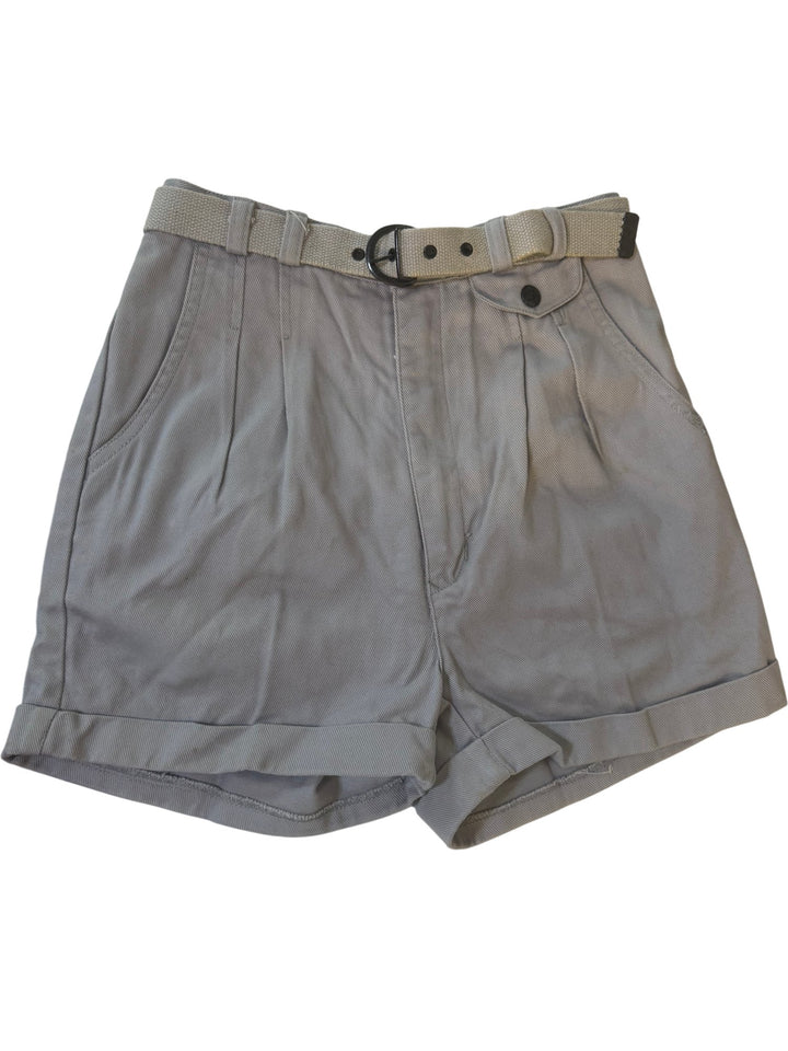 1980s Light Grey Cotton Shorts - Age 9/10 - Think Vintage ltd