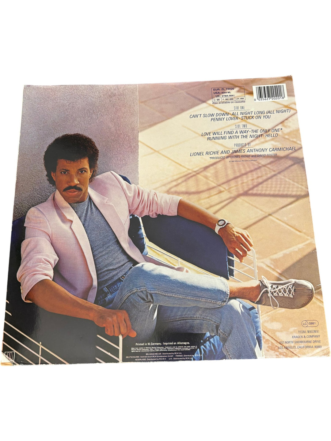 1980s Lionel Richie Can't Slow Down Vinyl - Fair - Think Vintage ltd