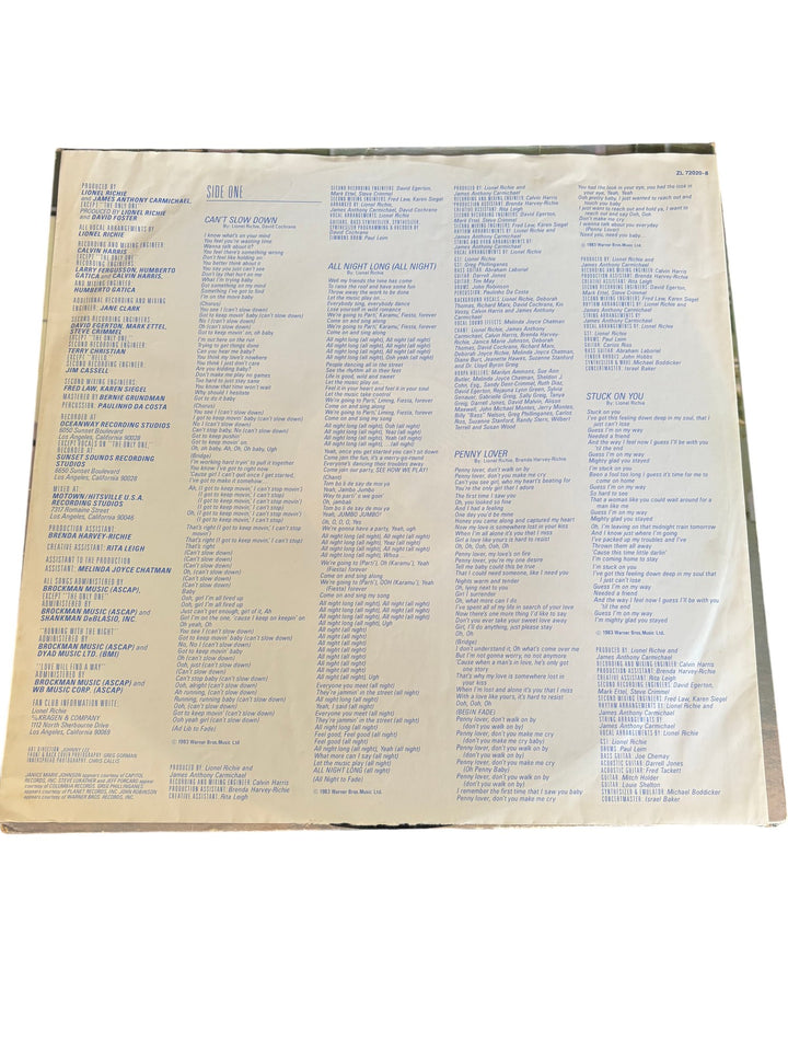 1980s Lionel Richie Can't Slow Down Vinyl - Fair - Think Vintage ltd