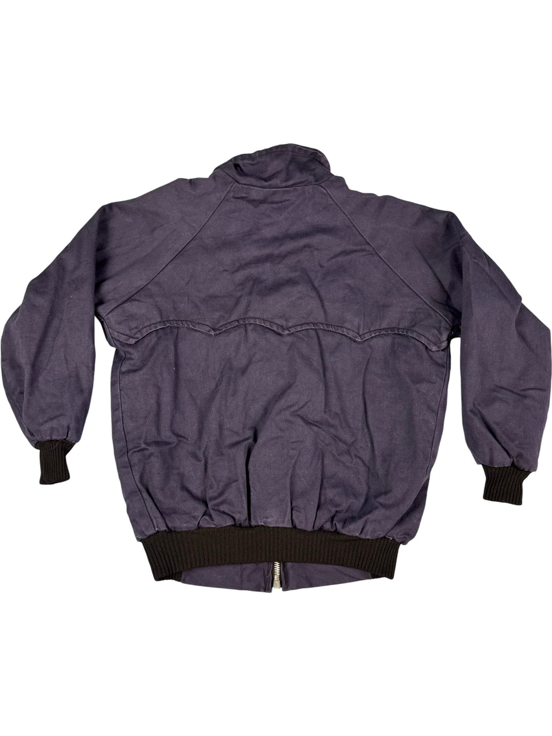 1980s Navy Bomber Jacket with Tartan Lining - Age 12/13 - Think Vintage ltd