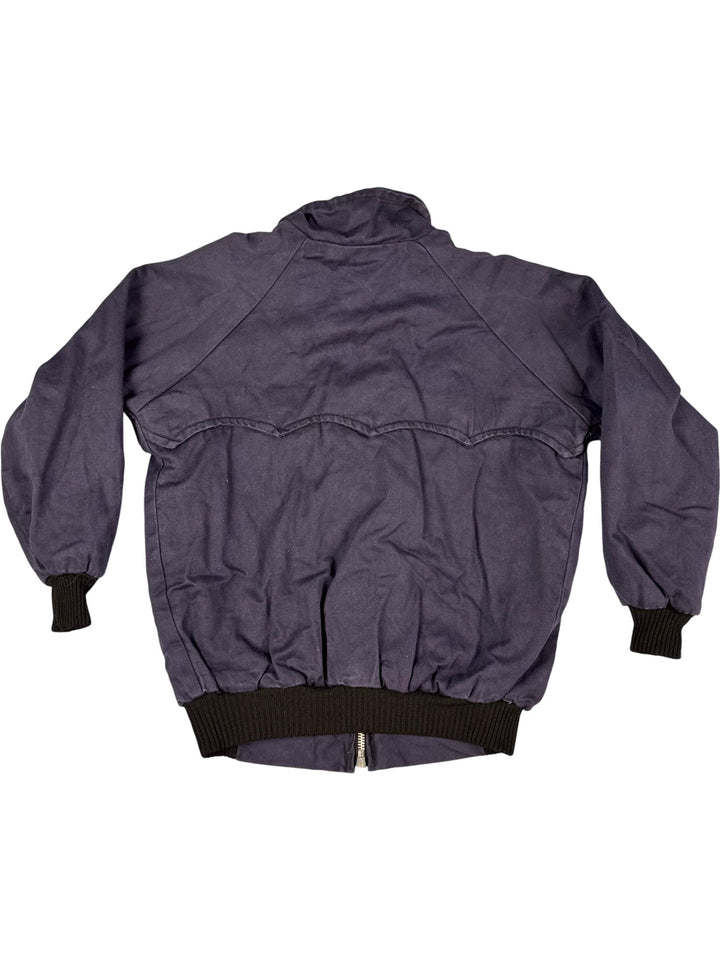 1980s Navy Bomber Jacket with Tartan Lining - Age 12/13 - Think Vintage ltd