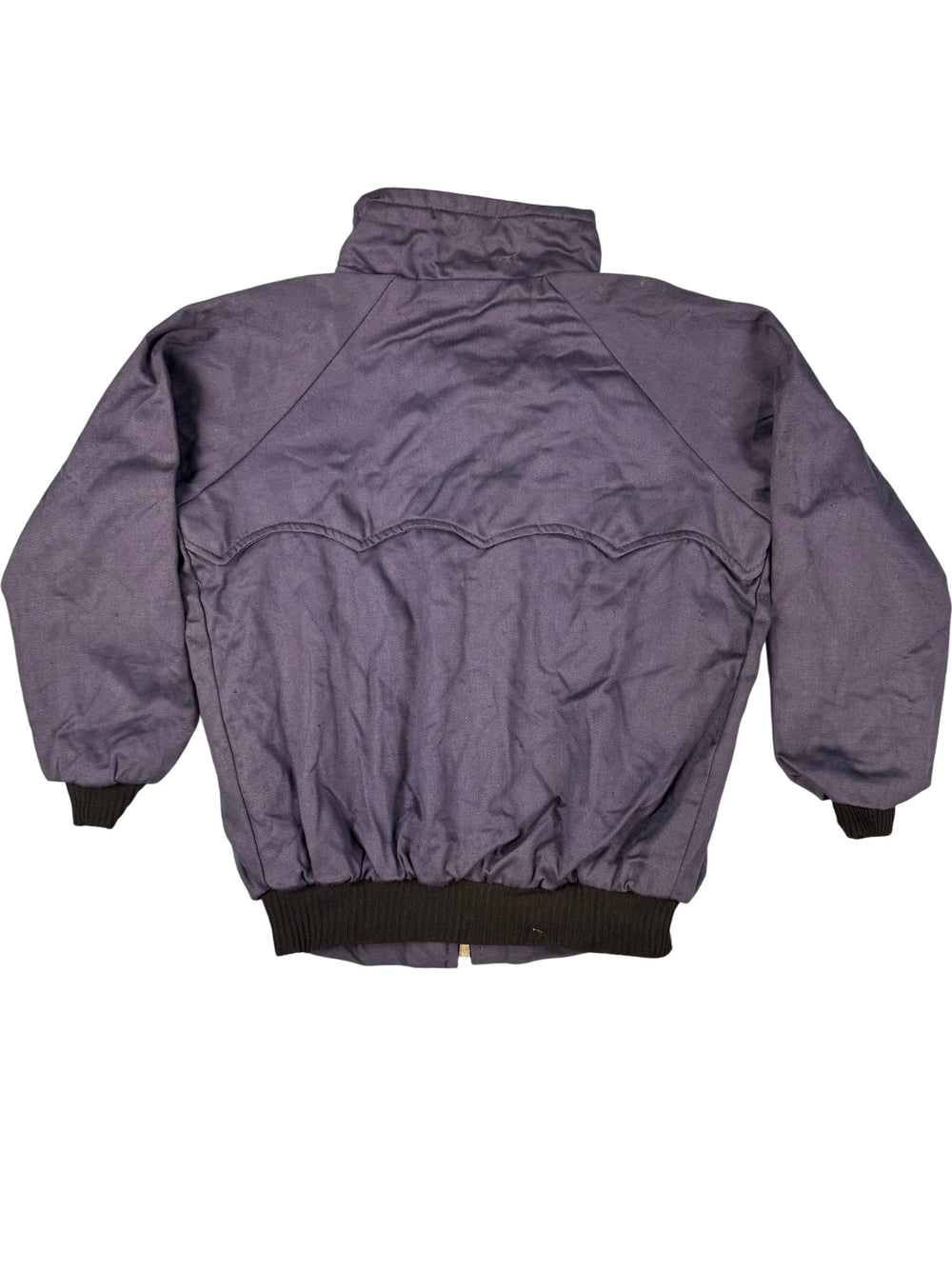 1980s Navy Harrington Jacket with Check Lining - Age 13/14 - Think Vintage ltd