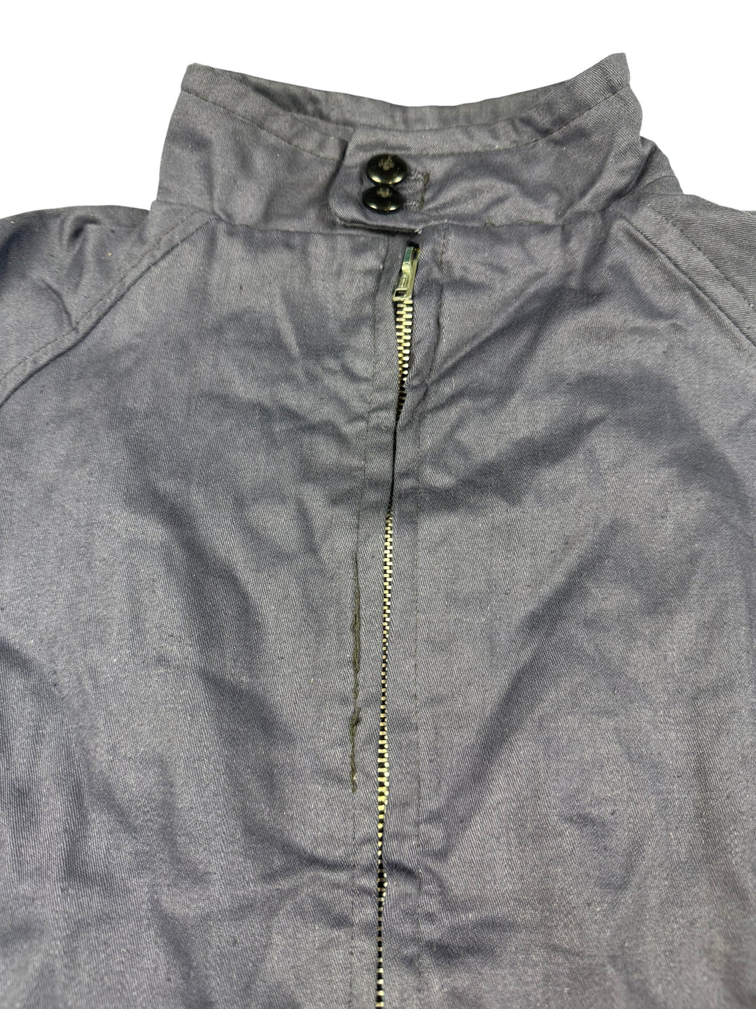 1980s Navy Harrington Jacket with Check Lining - Age 13/14 - Think Vintage ltd