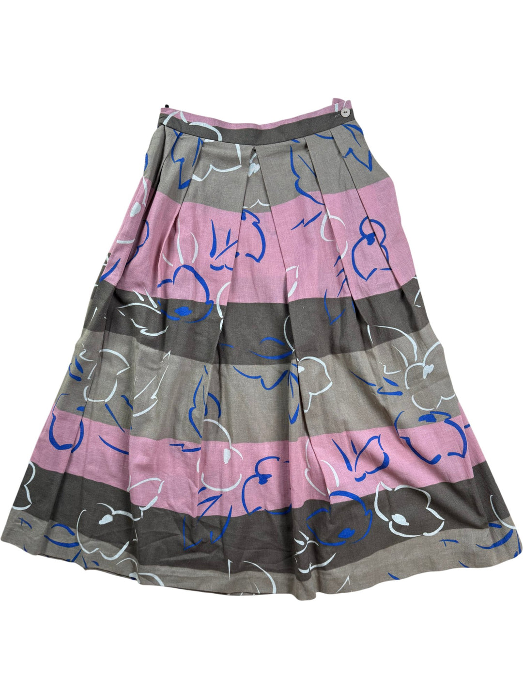 1980s Next Floral Pleated Skirt - W26 - Think Vintage ltd