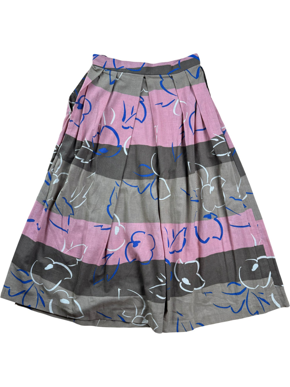 1980s Next Floral Pleated Skirt - W26 - Think Vintage ltd