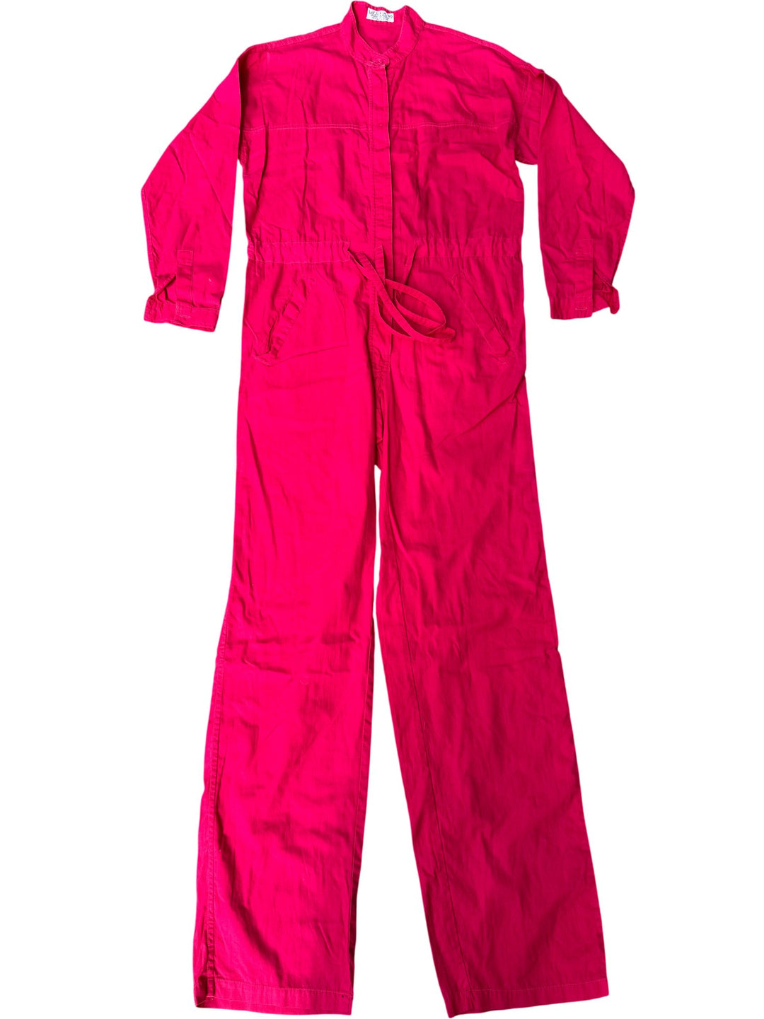 1980s Pink/Red Long Sleeve Jumpsuit - M - Think Vintage ltd