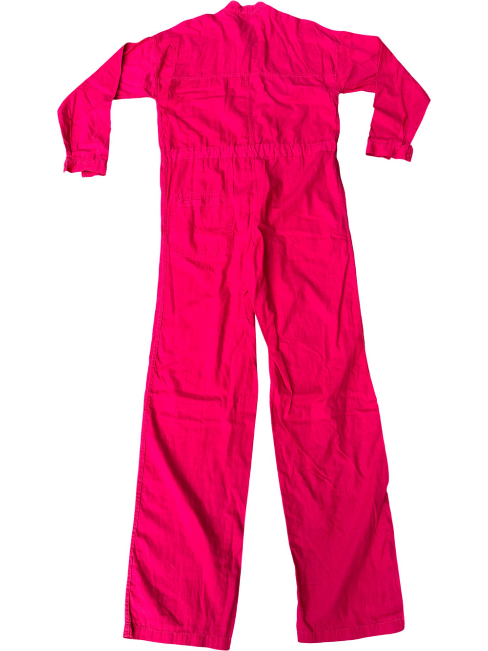 1980s Pink/Red Long Sleeve Jumpsuit - M - Think Vintage ltd